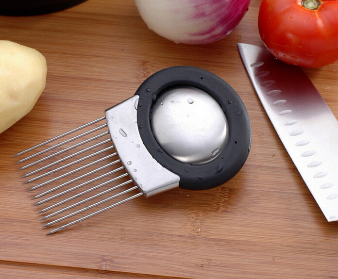 厨房不锈钢洋葱固定器 切菜插切葱丝刀葱丝器 高品质洋葱插肉针