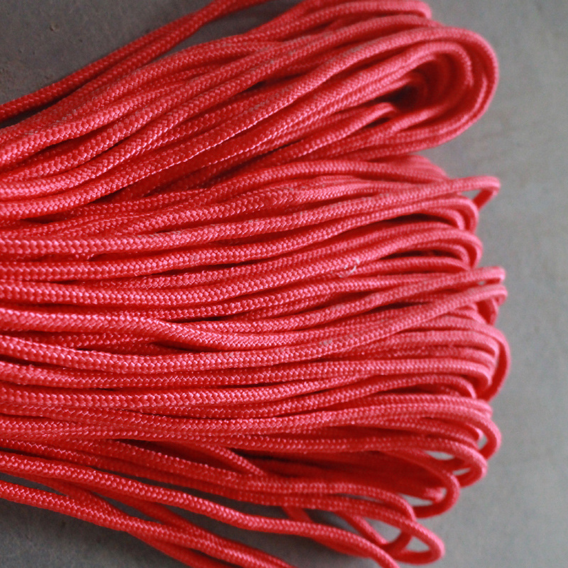 红色全编尼龙绳 锦纶编织捆扎绳2-12mm合股绳直供