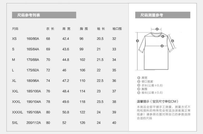 短袖t恤工序表图片