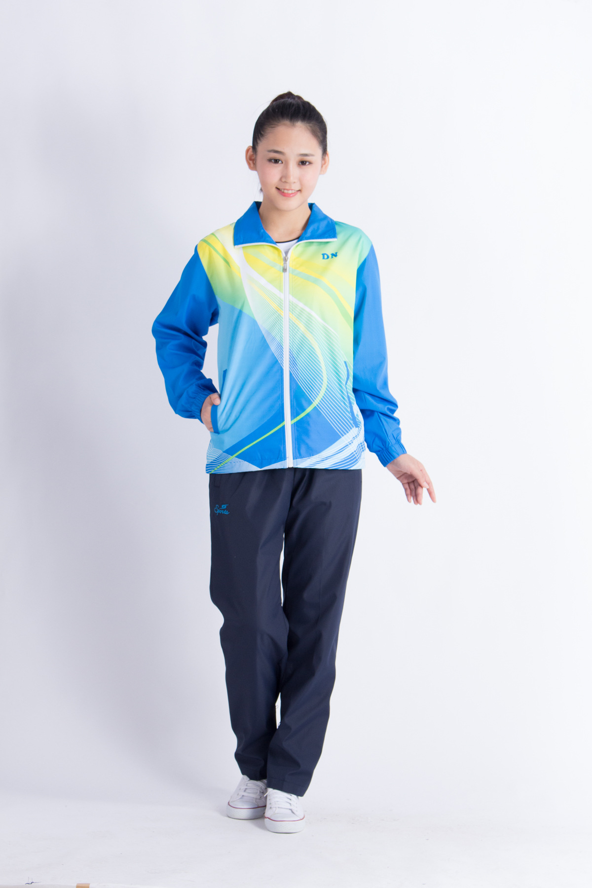 2016丹宁正品情侣运动套装男女春秋款休闲运动服体操团购校服