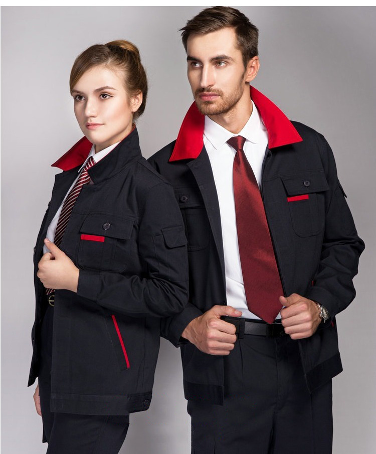 秋冬纯棉帆布劳保工装分体定制长袖单双层夹克工作服批发工厂套装