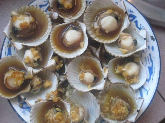 老婆弄的扇贝收楼,味道一流.