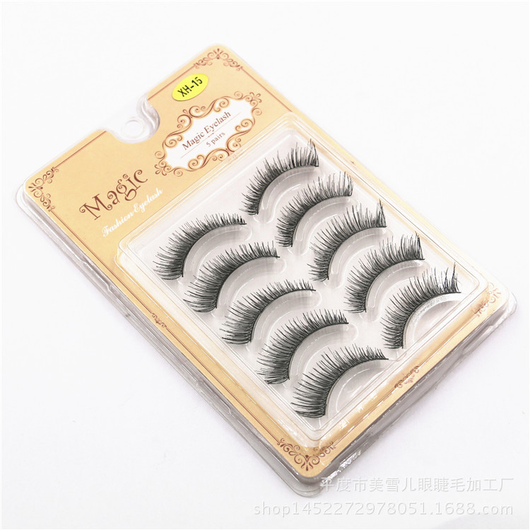 New Pointed Tail Style False Eyelashes Handmade Five Pairs of Messy Long Eyelash Multi-Layer Thick Eyelashes Wholesale