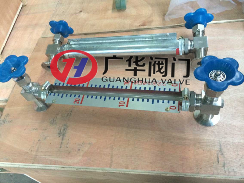 快装式玻璃管液位计 带显示刻度卡箍液位计 安装水箱侧装液位计