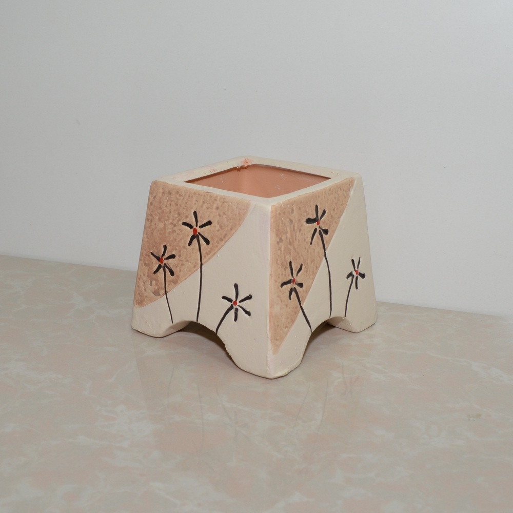 新款 韩式手绘纹理花盆 陶瓷园艺多肉花盆 创意植物多肉花盆直销