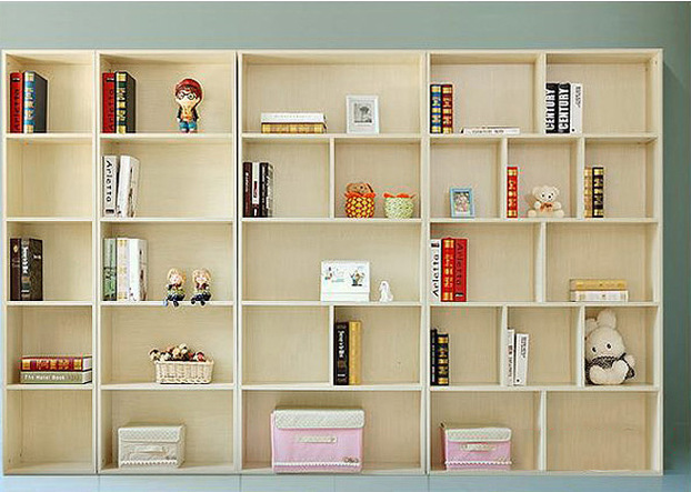 简约现代书架书柜带门 自由组合格子置物柜儿童书架定制可带门