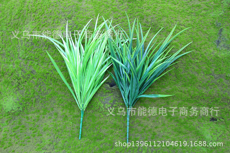 5叉白青草植物墙配材仿真草大青草绿景装饰杂草塑料草白边草春草