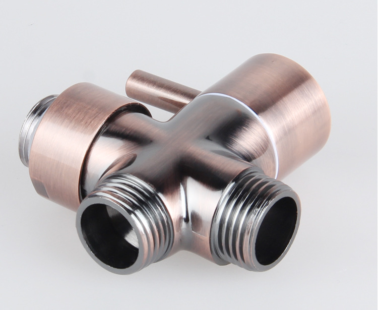 全铜 淋浴专用分水器 红古铜快开分水器