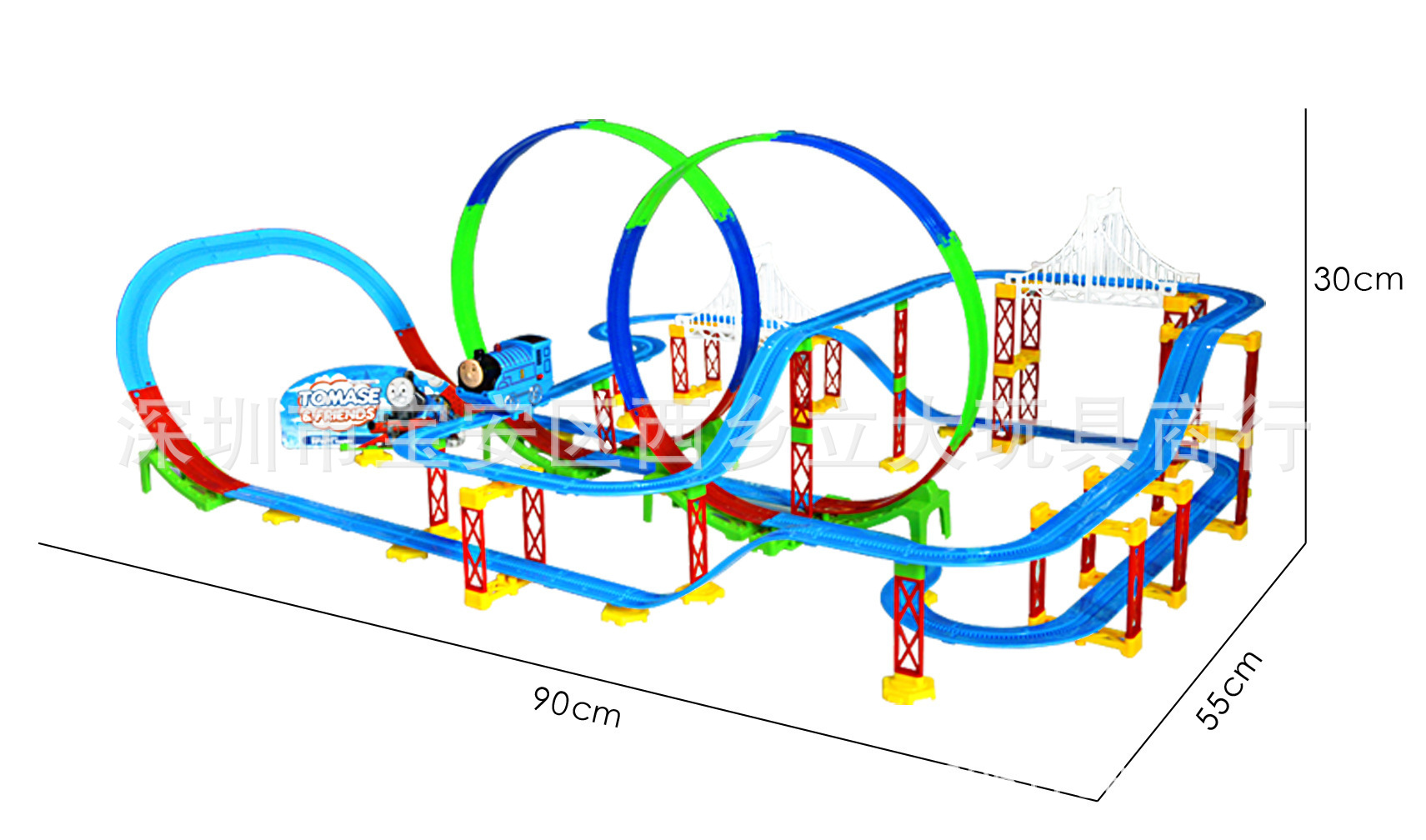 电动托马斯小火车轨道多层立体高架桥360度轨道过山车