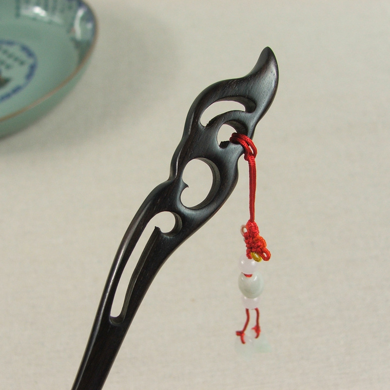 复古黑檀木簪子步摇古风木发簪汉服配饰新娘头饰创意手工制作钗子