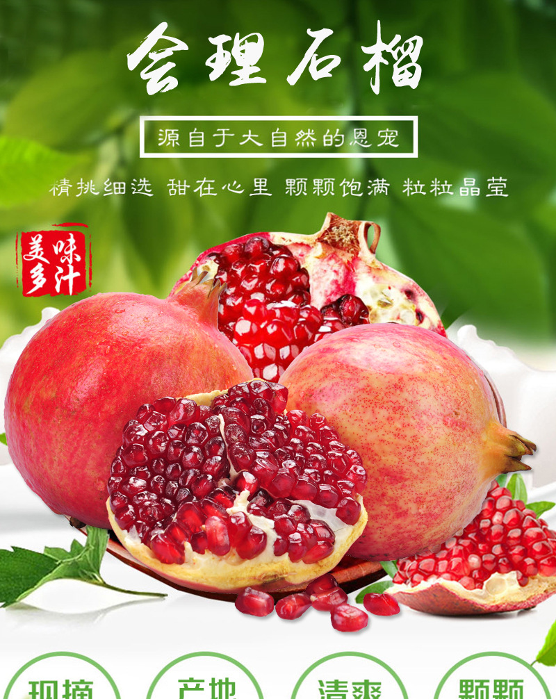 批发四川凉山特产新鲜石榴 会理硬仔石榴 皮薄汁多现摘现发