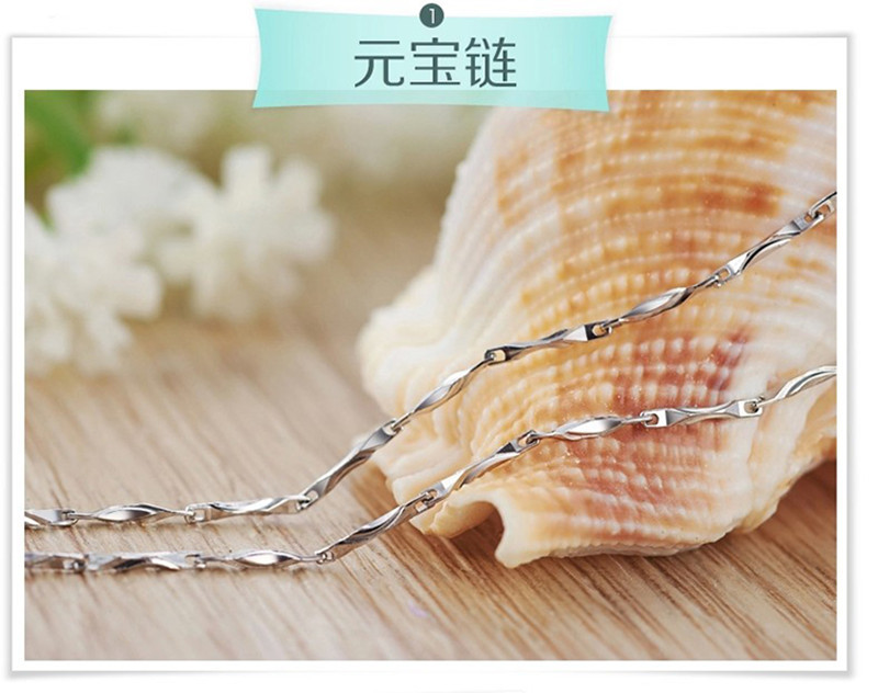 韩版990足银蛇骨链 银项链s990女 元宝链 水波项链40 45cm长短款