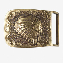 印第安人纯铜皮带扣头 西部牛仔风铜扣 黄铜复古扣 金属腰带扣