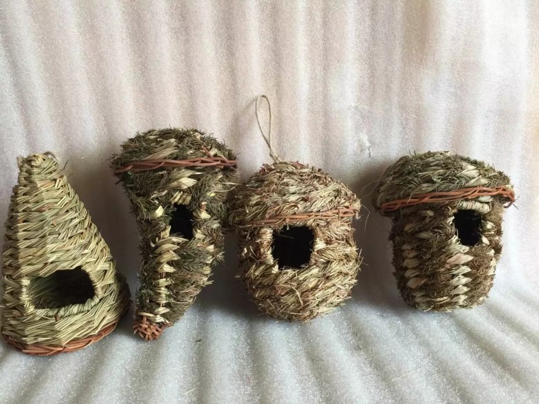 zakka手工藤编织鸟巢 草编鸟窝鸟笼装饰鸟窝鸟巢仿真鸟窝拍照道具