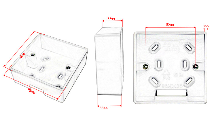 正品特价包邮86型通用墙壁开关插座明装底盒 白色明盒厂家直.