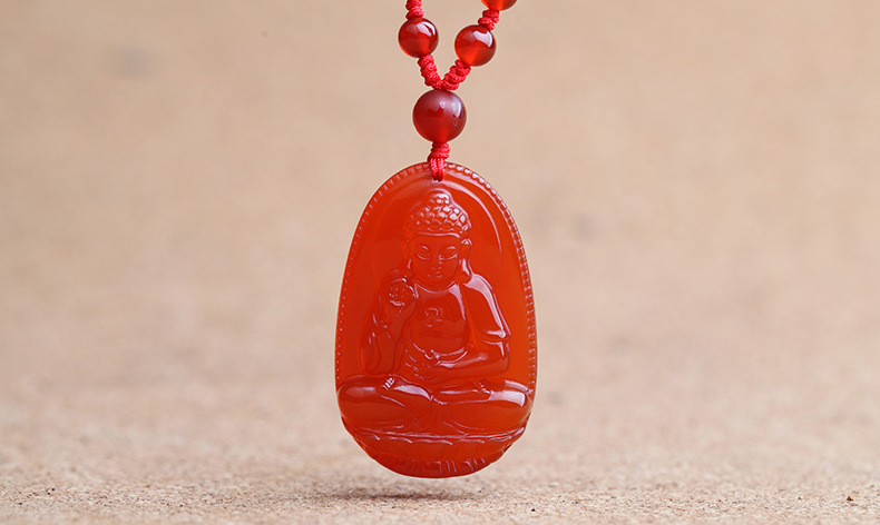 淘运阁开光属狗属猪阿弥陀佛本命佛吊坠 红