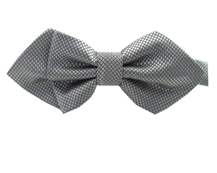 现货批发 尖角领结 纯色时尚细格子尖头蝴蝶结 男士韩版结婚领结