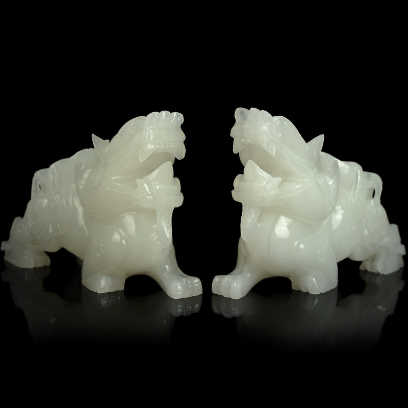 新疆阿富汗玉白玉元宝貔貅摆件貔貅客厅玉饰品摆件-阿里巴巴