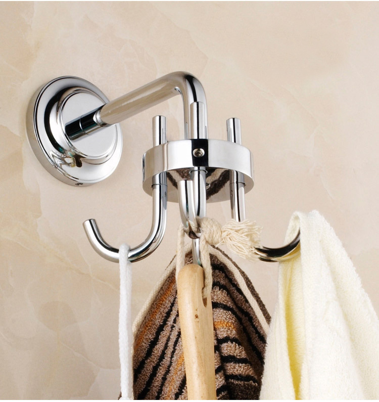 朗派转动大衣帽钩 门后挂包钩厨房壁挂勾创意 卫生间多功能单衣钩