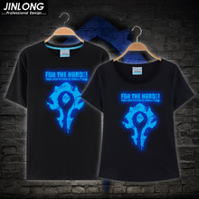2016新款魔兽世界WOW短袖男女t恤纯棉部落联盟男式衣服一件代发