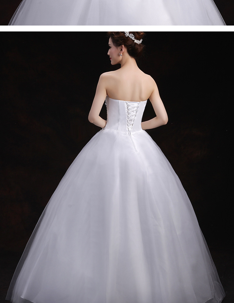 2016春季新款 抹胸齐地婚纱 显瘦新娘结婚韩版镶钻婚纱批发t-13