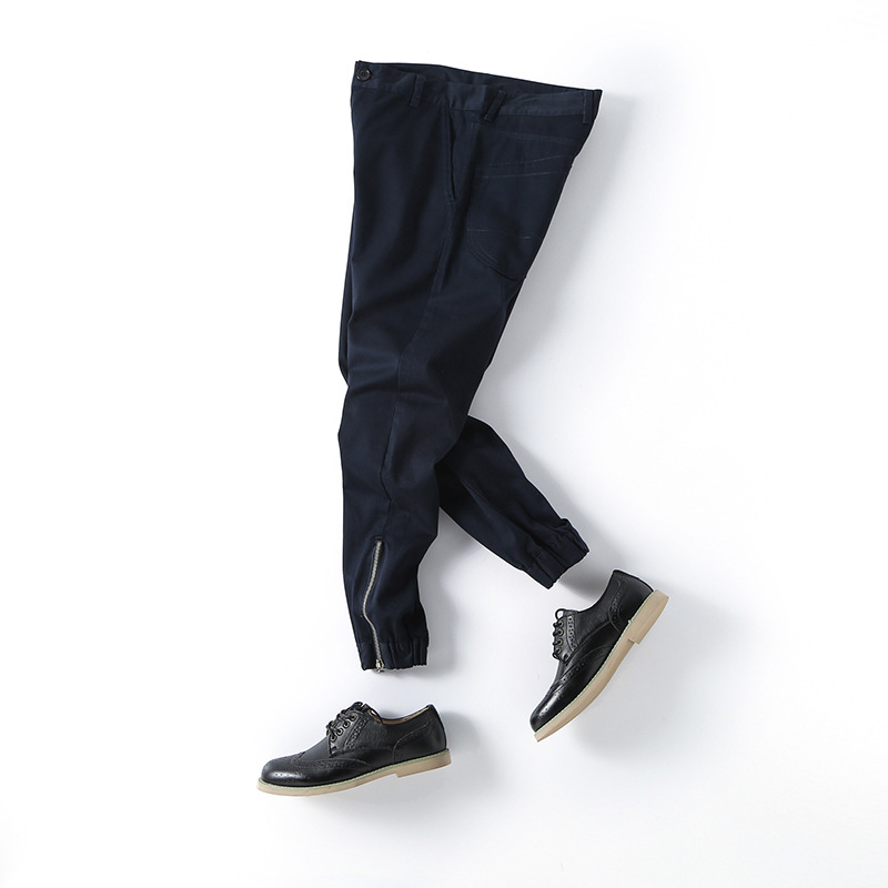 2016秋季新款束脚裤加肥加大码拉链收脚裤 潮牌