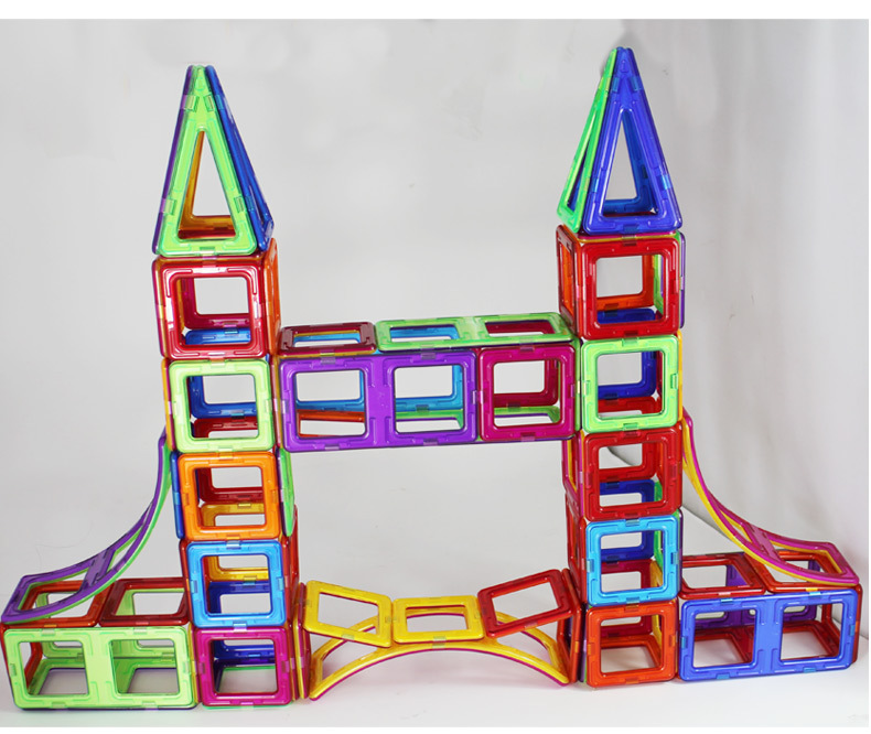 魔磁玩家磁力片轨道车,磁力片 积木二合一玩具.