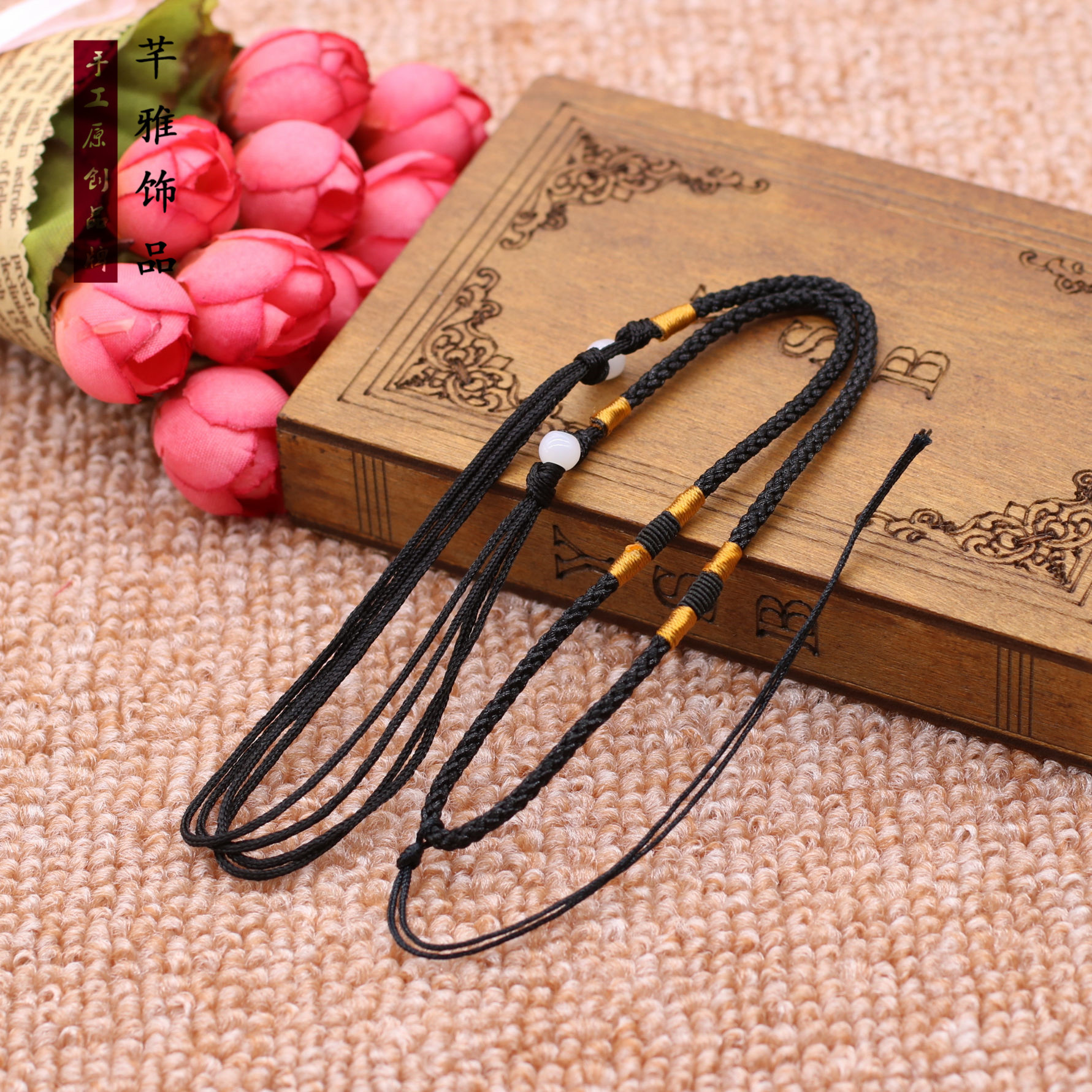 厂家批发 粗款经典diy螺旋结8*6项链绳 玉石银饰吊坠绳饰品配件