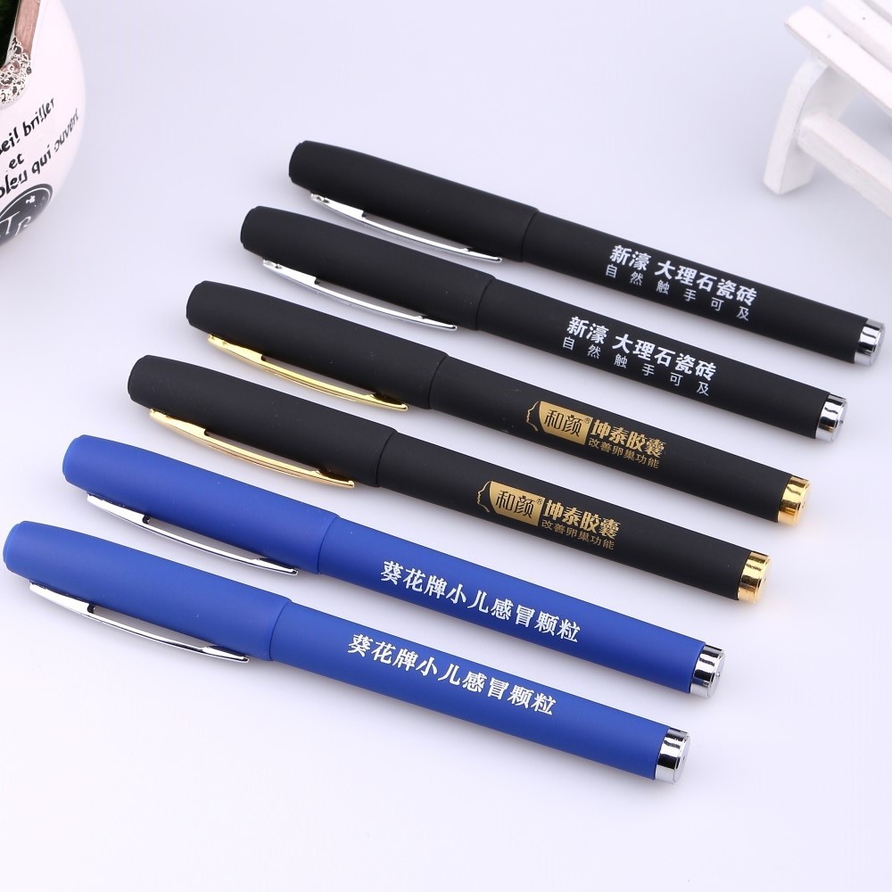 Neutral Ball Pen Custom Signature Advertising Marker Custom Logo Gift Black Water-Based Business Metal Roller Pen