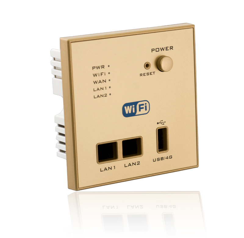 酒店86墙壁嵌入式无线路由器 4g wifi无线ap usb充电插 墙壁wifi