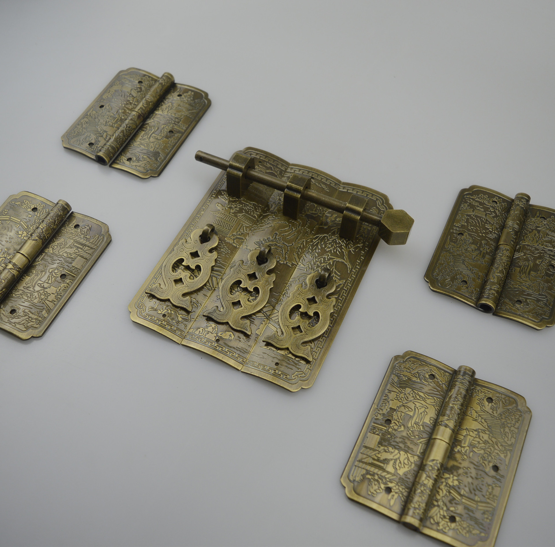 五金红木家具山水款加厚顶箱柜铜套件复古古典顶箱柜铜配件可定