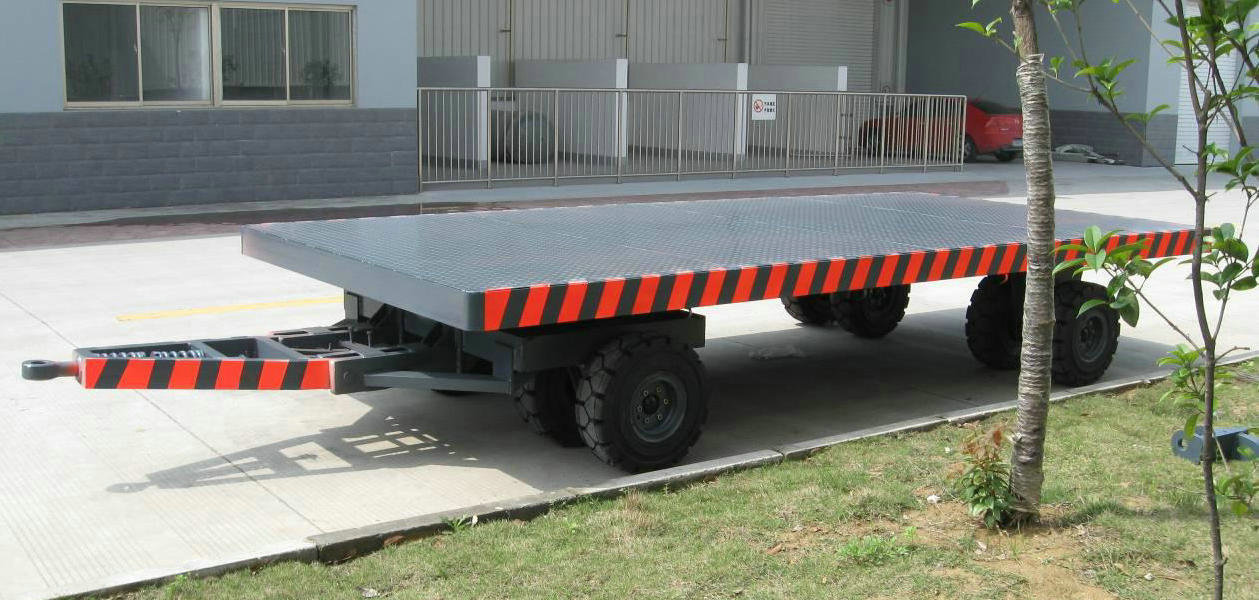 2吨平板拖车 机场小型平板拖车货物拖挂车 trailer四轮平板拖车
