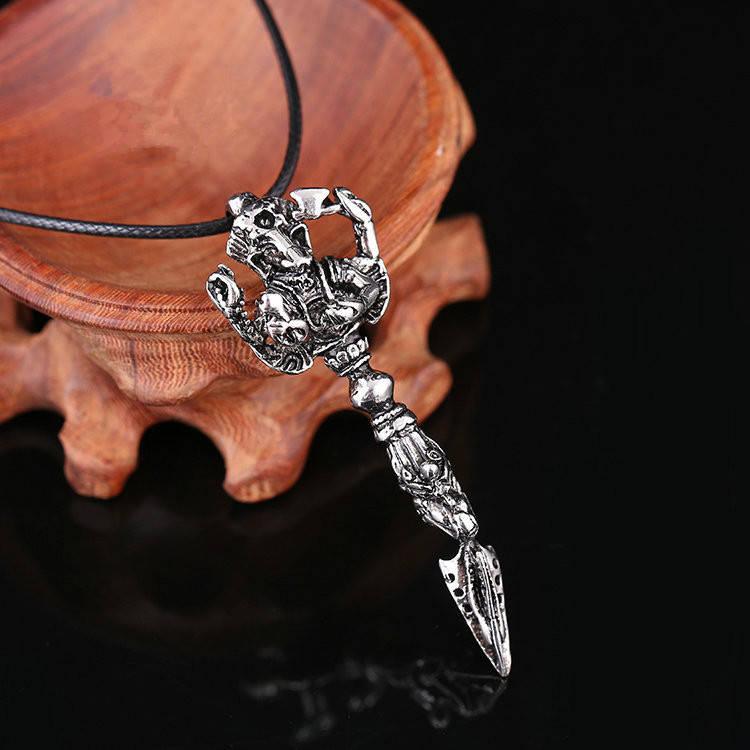 韩版时尚霸气钛钢金刚降魔杖吊坠复古个性不