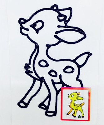 批发32k黑边大胶画diy烤画胶画颜料烤胶画儿童益智手工画