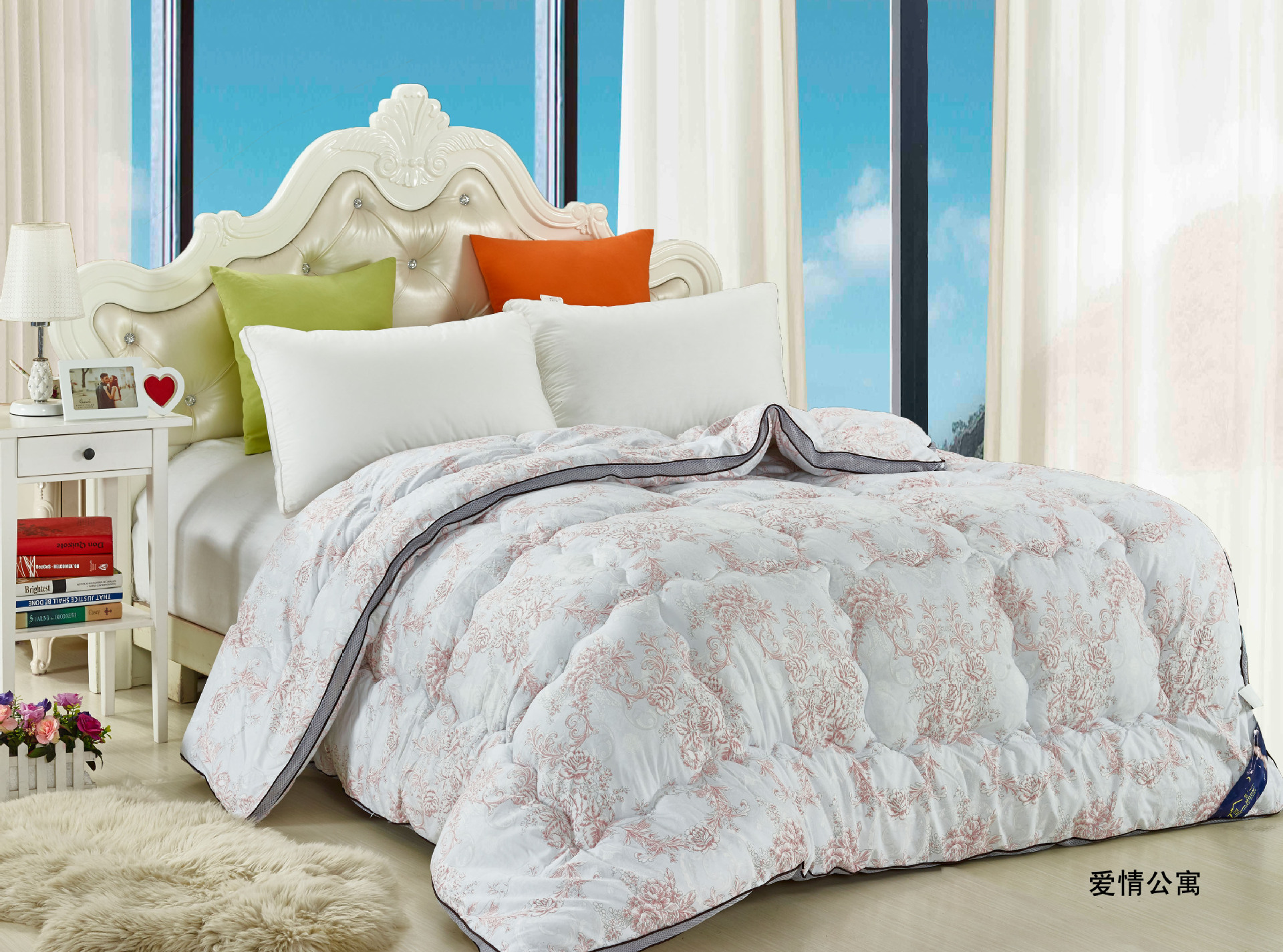 植物羊绒加厚立体边磨毛印花化纤羽丝绒冬被 南通厂家批发