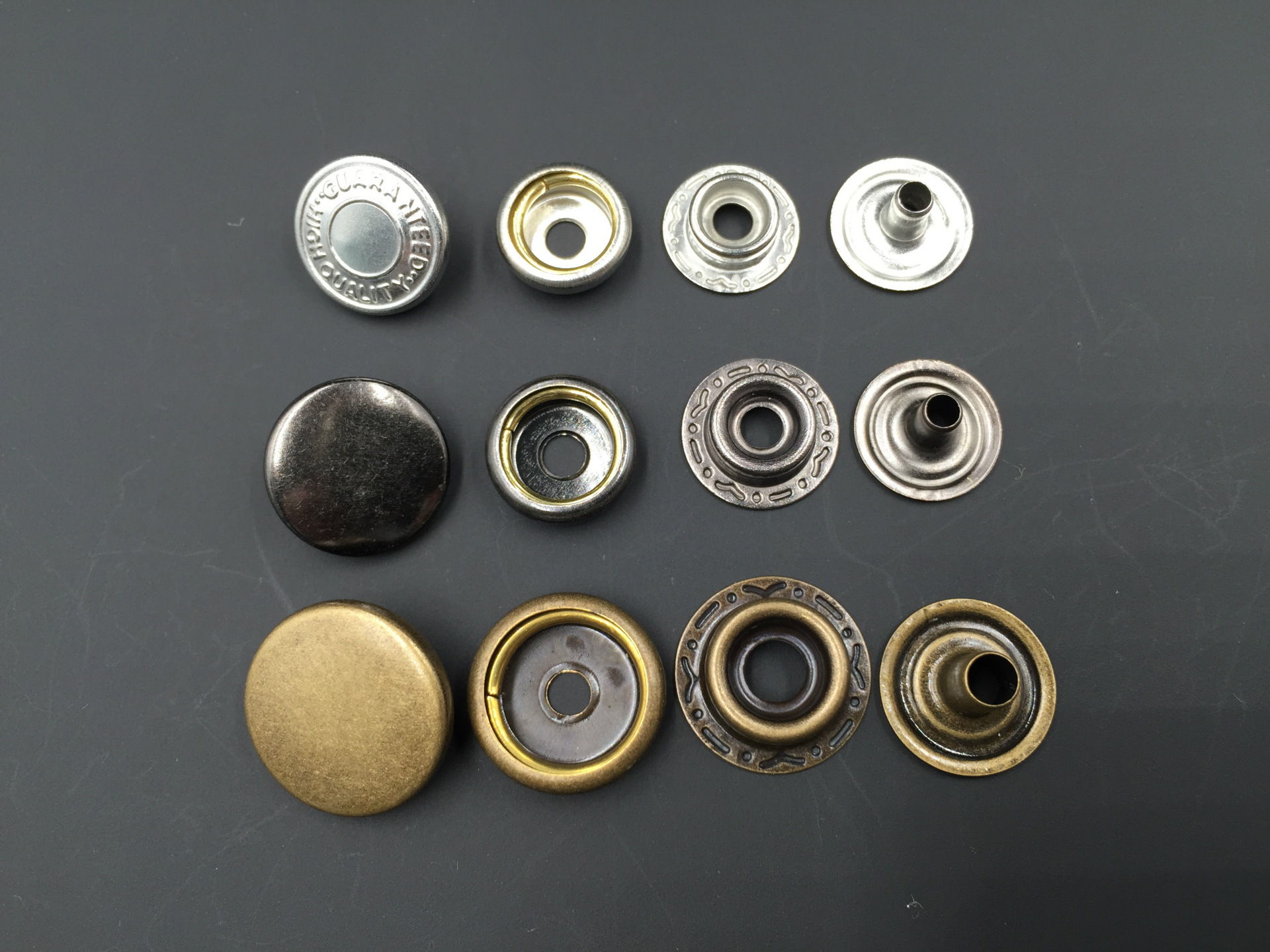 现货供应206#203#201#铜质加厚金属四合扣大白扣四件扣按扣热销