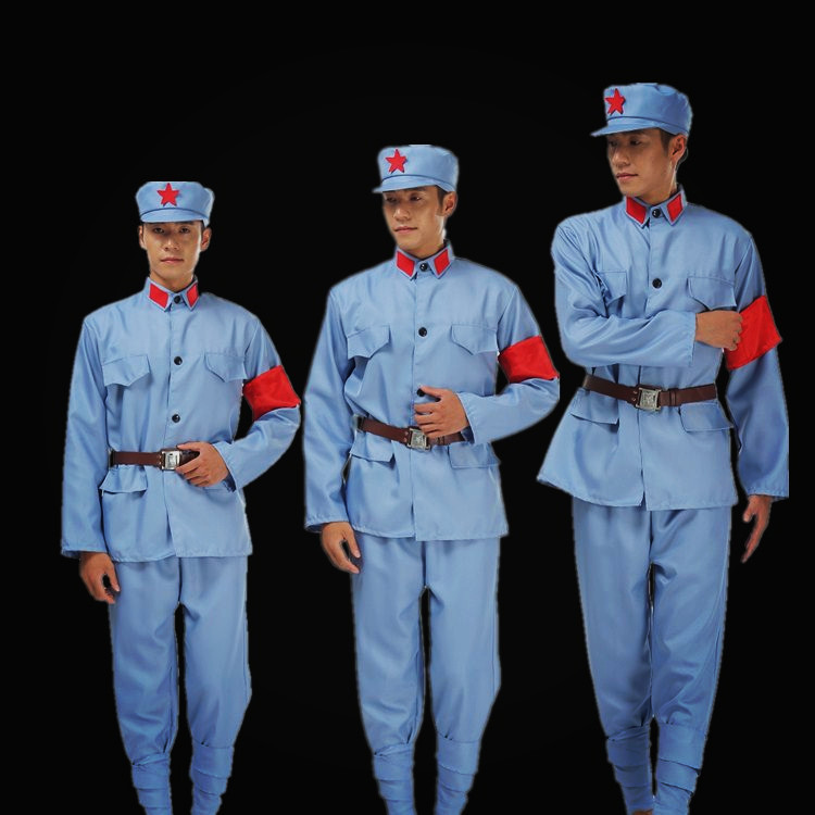 弹力红军演出服成人儿童八路军衣服新四军军装裙子红卫兵表演服装