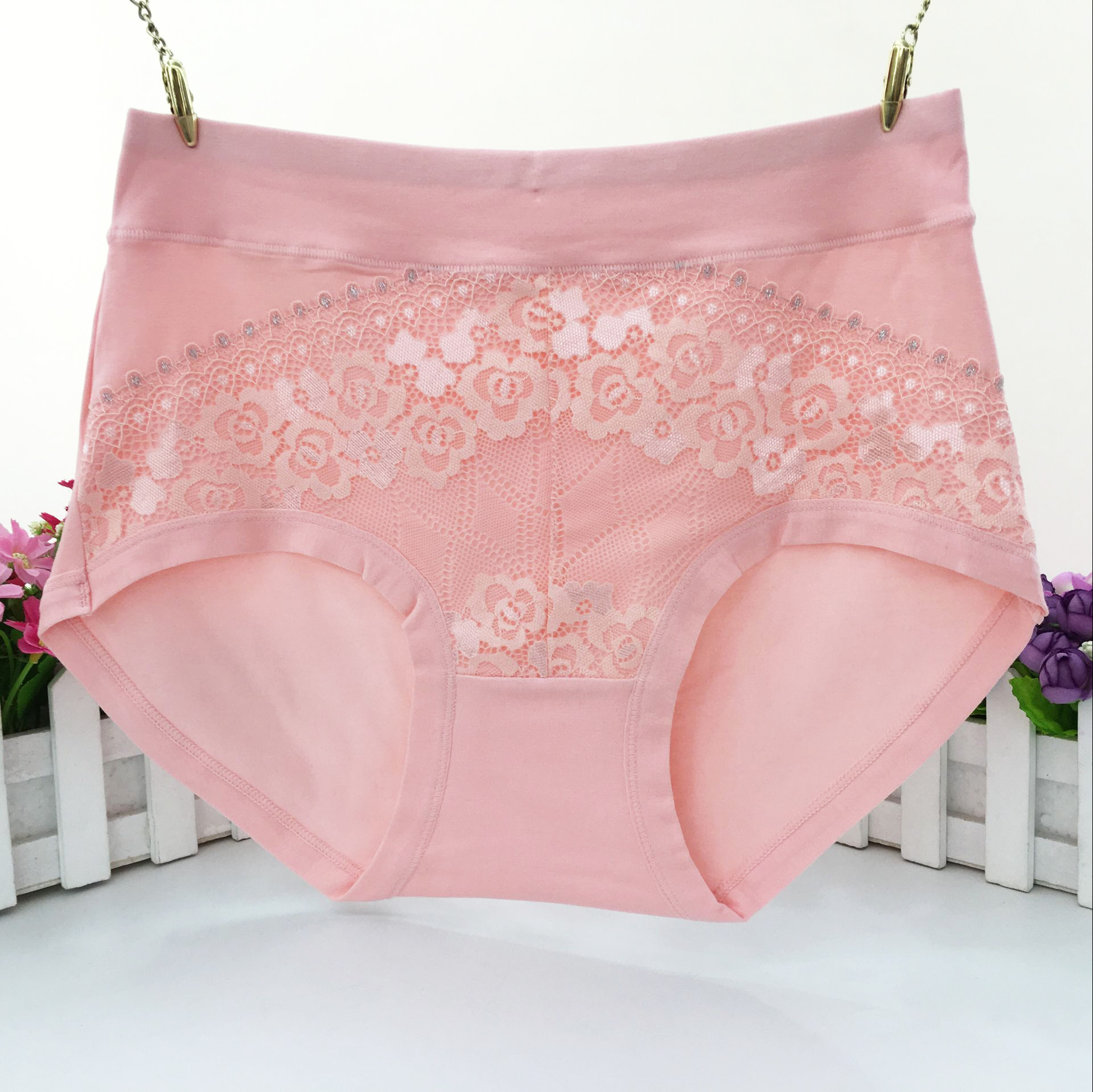 新款有机棉女士三角裤 中腰舒适透气纯棉蕾