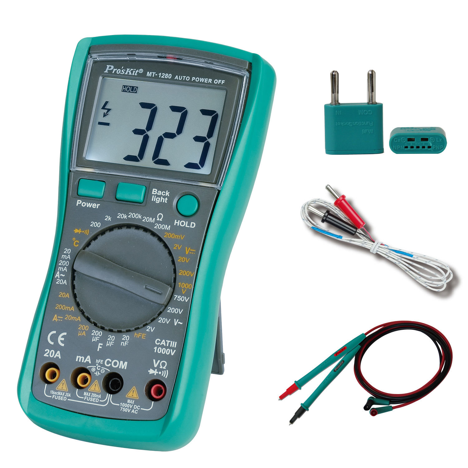 台湾宝工自动量程表mt1280可测温度防烧数字万用表