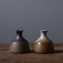 陶瓷花瓶简约现代装饰品小花器创意复古粗陶小花插家居香薰瓶批发