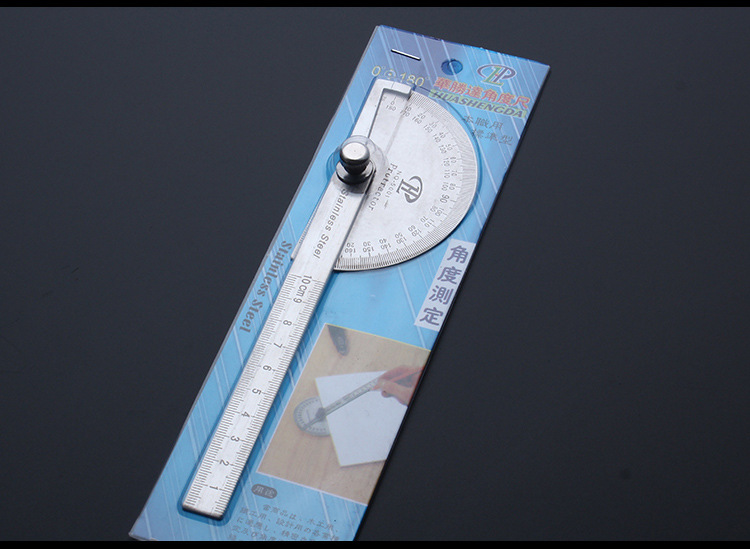 180度调整式半圆分度规不锈钢量角器角度尺刻度刻印