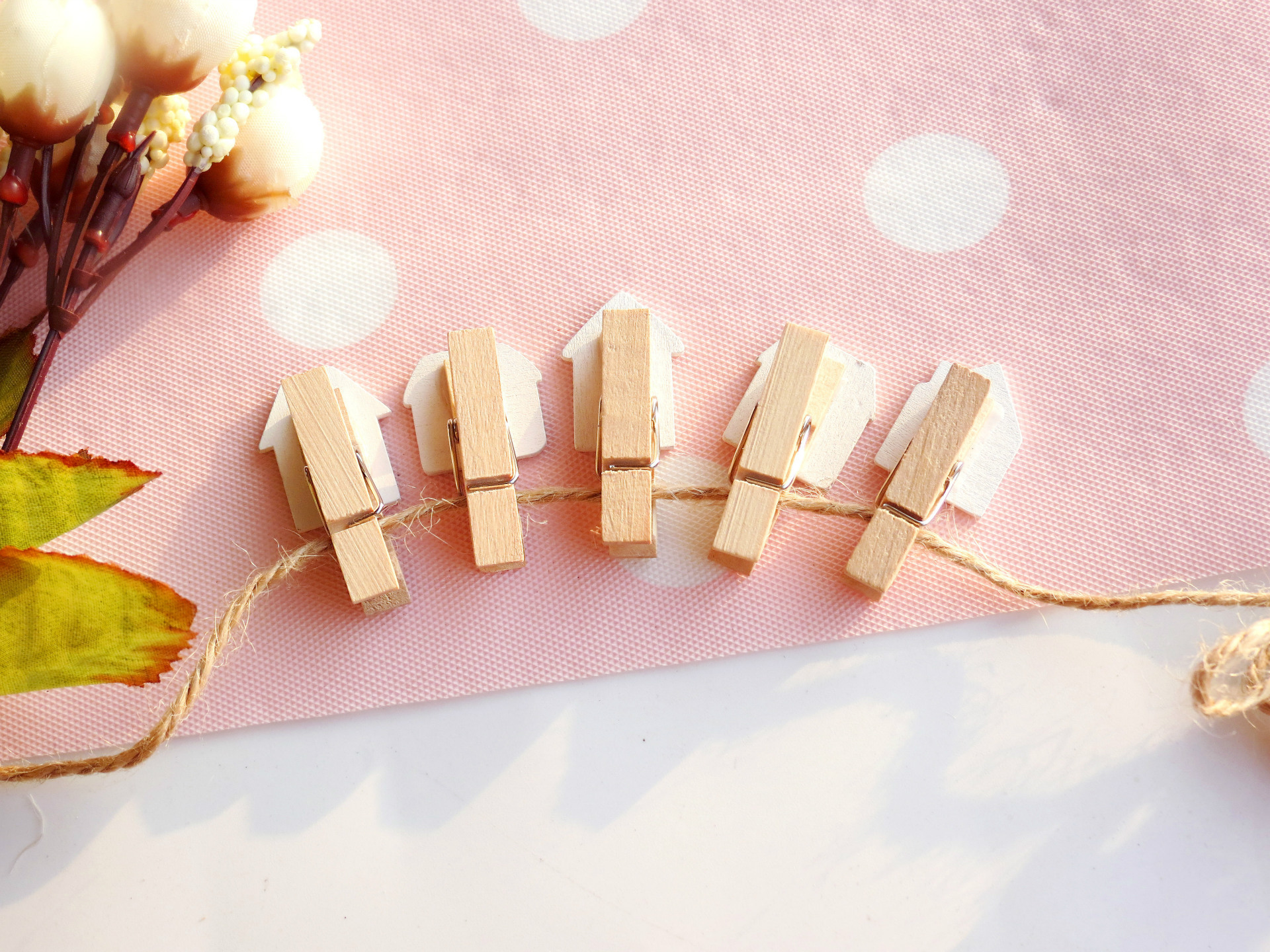 照片夹相片夹木制小夹子小木夹留言夹多功能收纳夹新款房子