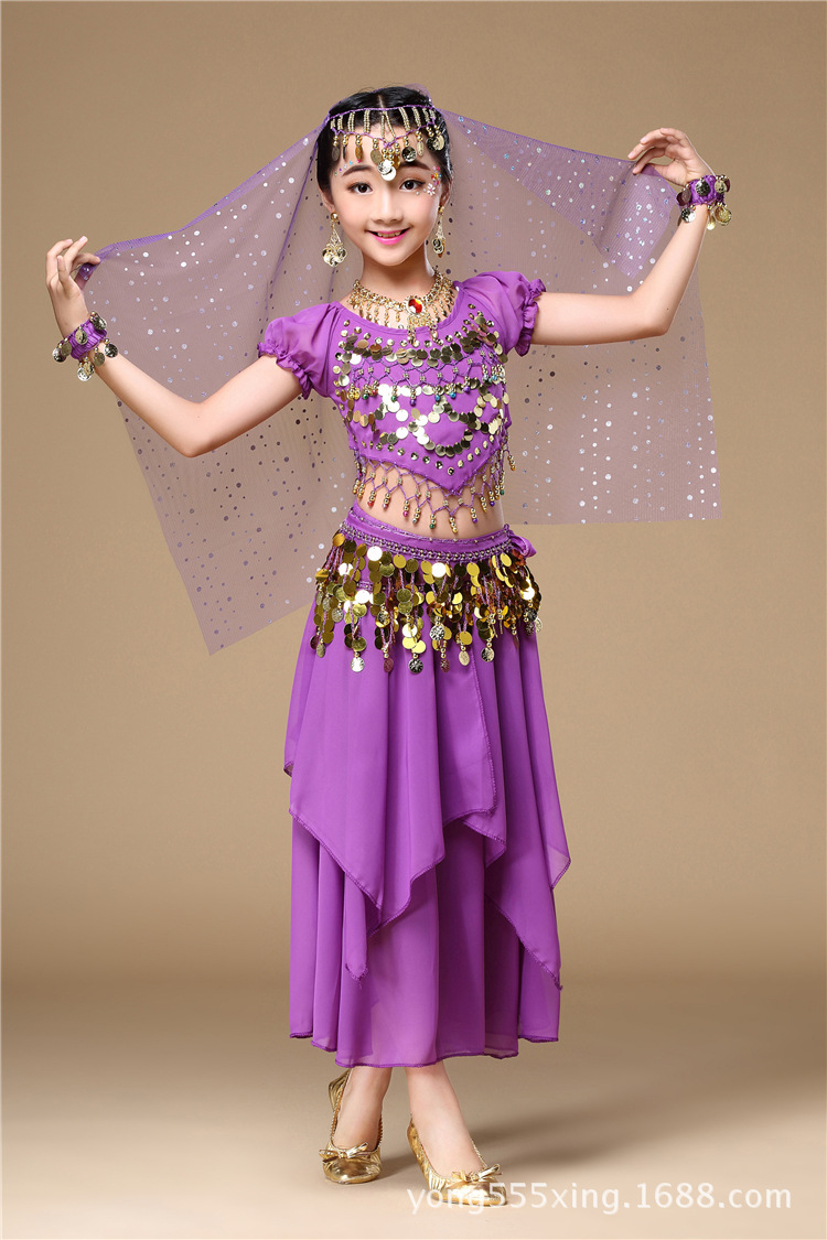 泳达嘉艺儿童印度舞蹈服装演出服套装六一舞蹈表演服肚皮舞演出服