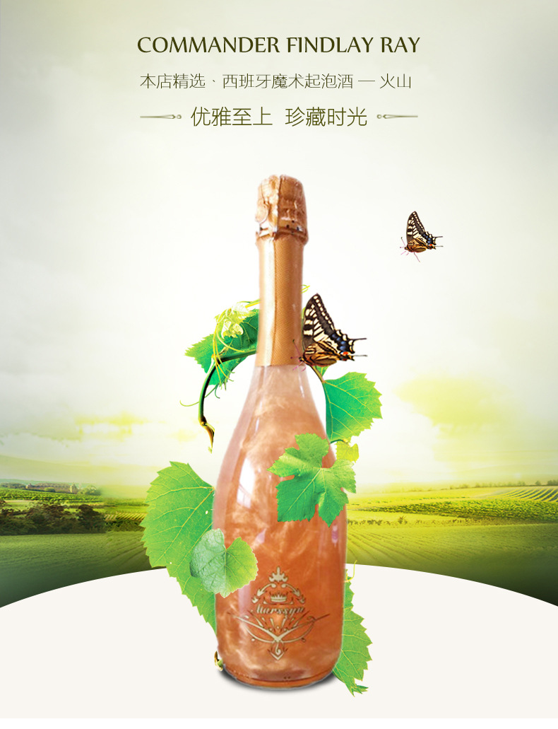 厂家西班牙原装进口火焰酒起泡酒 魔幻云神奇的起泡葡萄酒750m