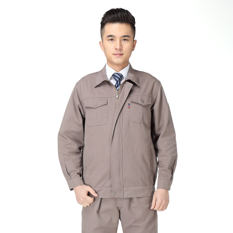 厂家定制男女长袖工装制服纯棉翻领车间工作服汽修劳保服套装批发