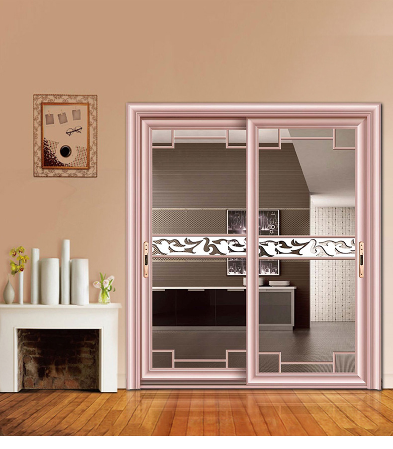 室内客厅阳台厨房推拉门 双层钢化玻璃门吊趟门 铝合金现代玻璃门