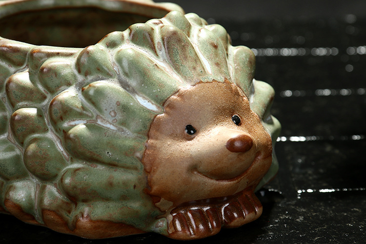 迷你小动物花盆 创意刺猬 欧式陶瓷多肉花盆 家居花卉盆栽-工艺品