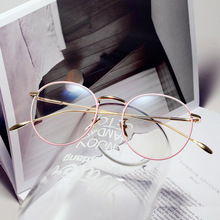 新款复古文艺金属眼镜男女圆框细边平光镜可配近视眼镜框潮