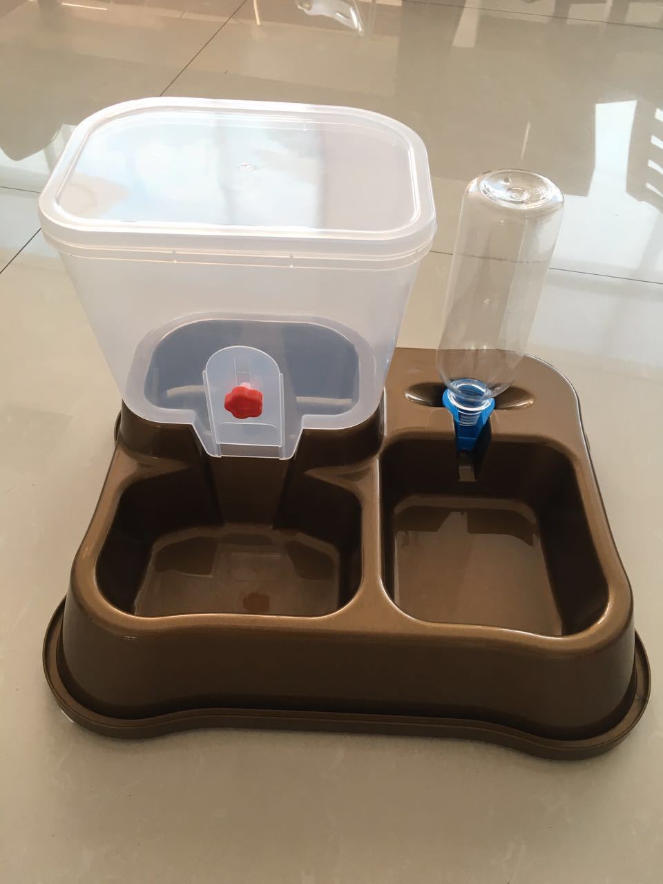 新款双用宠物自动喂食器 狗粮定时喂水 骨头型喂食机喂狗器