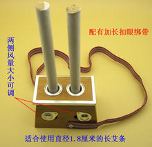 竹制双孔艾灸盒艾条盒插针温灸器具艾条段家用艾熏调温两眼非木制